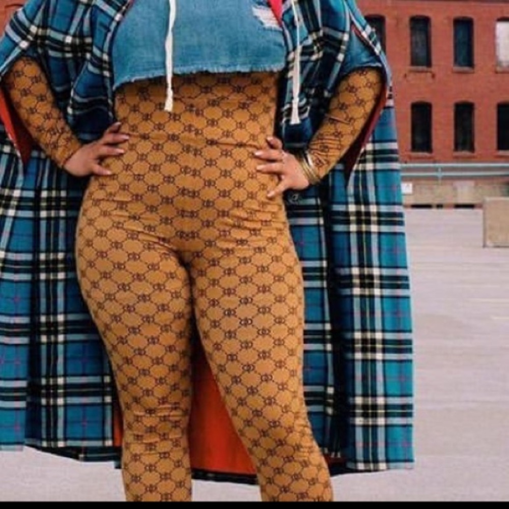 Brown Patterned Women's Jumpsuit
